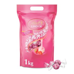 린트 Lindt 린도르 스트로베리 크림 화이트 초콜릿 볼 80개입 대용량 팩 1kg