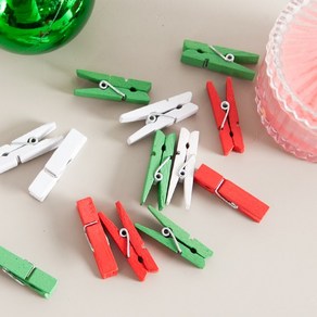[5개입] 나무집게 3.5cm 3컬러 인테리어 집게 트리 장식 소품, 화이트, 상세설명 참조