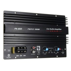 AFBEST PA-80D 12V 1000W 자동차 오디오 고출력 증폭기 앰프 보드 강력한 서브우퍼 베이스 플레이어, 검은 색