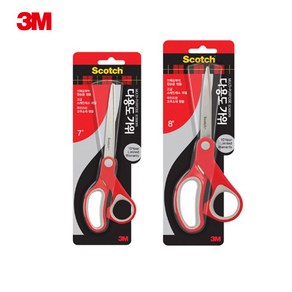 스카치 다용도 가위 20.3cm + 17.8cm, 레드, 1세트