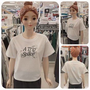 [에꼴리에 틴톡] 24년 여름 핫신상! @@50% 반값세일~ 3부 레터링 반팔티@@ 가성비 품질좋은 주니어 여아용 단정 깔금하고 시원하며 편안한 3부 스페이스 레터링 반팔티