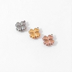 비즈아이 [8-114-08]써지컬스틸 펜던트 통통네잎클로버 10x12mm 1개