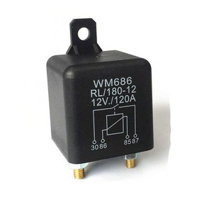 DC 12V 릴레이 배터리 분리 릴레이 12V / 120A 자동차 트럭 용 피크 하중 (12V / 120A), 하나, 검정, 1개