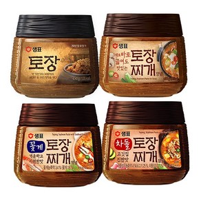 샘표 토장 450g 4종/토장찌개 차돌토장찌개 꽃게토장찌개 / 된장 간편 찌개양념 / 우체국소포발송, 샘표 토장 450g 혼합4종(각1개씩), 1개