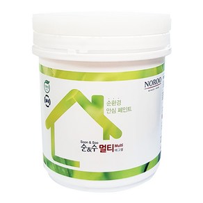 노루페인트 친환경 수성페인트 순앤수 멀티 0.9L 계란광, 드리즐, 900ml, 1개