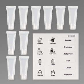 포포라운지 튜브용기 여행용 공병 화장품 소분 샘플 용기, 10개, (10ml 기본캡)