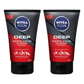 니베아 남성 딥 라피드 아크네 클리어 페이스 워시 Nivea Men Deep Rapid Acne Clea Face Wash, 2개, 150ml