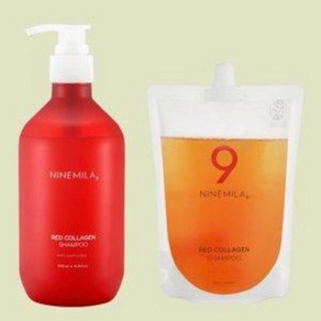 (1+1) 나인밀라 레드콜라겐 손상모용 탈모샴푸 500ml + 500ml (리필파우치), 2개