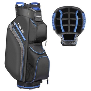 Golf Bags 내구성 있는 골프 카트 백 레인후드 및 14방향 상단 전체 길이 칸막이 및 정리용 포켓 9개 남성 여성용 (블랙/블루), 블랙/블루, 1개