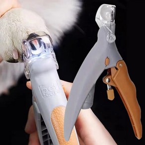 모즈펫 반려동물 LED 세이프 발톱깎이, 1개, 오렌지+그레이