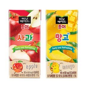 미닛메이드 조이 195ml 사과x32팩+망고x32팩, 64개