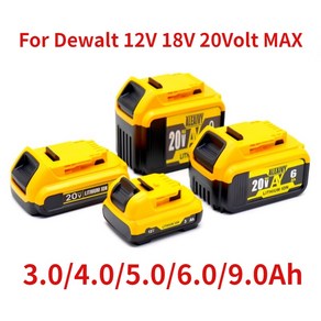 디월트배터리 호환 DeWalt용 리튬 배터리 이온 전동 공구 교체 9000mAh 108V 12V 18V 20 V 최대 90Ah DCB205 DCB206, 7)DCB112 Chage, 1개