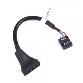 JOYCOOL USB 2.0 9핀 to USB 3.0 20핀 변환 케이블 15cm, 상세페이지 참조, 1개