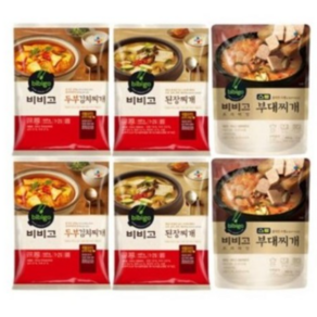 비비고 찌개 3종 6개 (두부김치 x2개 된장찌개 x 2개 스팸부대찌개 x 2개)