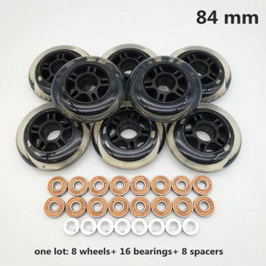 호환용품 스피드 스케이트 롤러 휠 PU 소재 84mm 90mm, 84 wheel n beaing, 1개