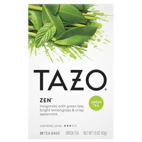 [미국직배송]타조 젠 그린티 20개입 Tazo Zen Tea - 20ct, 1개, 43g