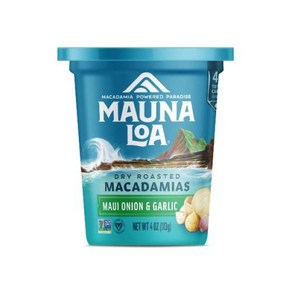 Mauna Loa 프리미엄 하와이안 로스트 마카다미아 견과류 바다 소금 맛 113.4g 컵 6팩 115009, 마우이 양파 및 마늘, 113g, 1개