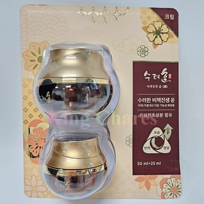 수려한 비책진생 윤 크림 50ml+25ml / 미백 탄력 주름개선 고보습 한방크림 보송피부, 1개