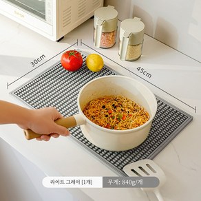 GFHBG 실리콘 미끄럼방지 및 배수매트 주방바 다용도 알갱이 단열매트로 접을 수 있고 고온에 강하며 깔끔하고 심플하며 그레이, 1개, 연그레이 1매