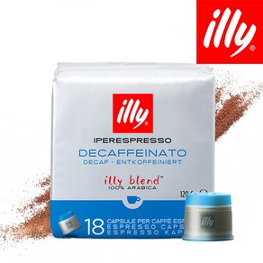 illy 일리 캡슐커피 디카페인 18개입 팩 일리머신전용 에스프레소, 6.7g, 1개입, 18개