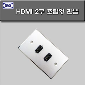 신길전자 벽부판넬 알루미늄 플레이트 70 X 115 HDMI 2구 커넥터타입(일자) 조립완제품, HDMI 2구 판넬 조립형 커넥터  월 플레이트, 1개