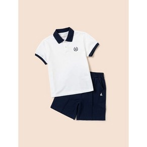 [브랜드정품]빈폴키즈 공식브랜드관 [BEANPOLE KIDS] 피케 반팔 상하세트 화이트 (BI5342U121) 등교룩 등원룩
