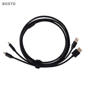 BOSTO 그래픽 드로잉 태블릿 모니터용 2-in-1 케이블 BOSTO 13HD 16HDK 16HDT BT-16HD BT-16HDK BT-16HDT, 1) Black