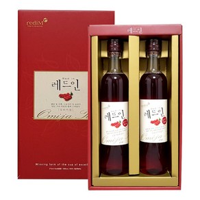 마시는 오미자 문경 레드인 오미자청 선물세트, 375ml, 1개, 2개입