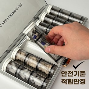 알로롱리빙 3단 원형 휴대용 일주일 알약 약통 케이스, 1개