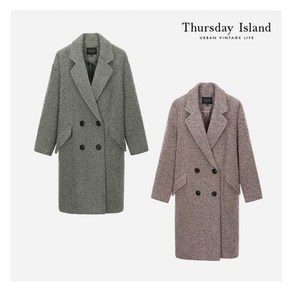 써스데이아일랜드 Thusday Island 더블 여밈 헤어리 코쿤 핏 코트 T218MCT239W