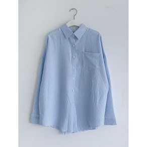 여자 가을 오버핏 스트라이프 셔츠 여성 카라 클래식 남방 5컬러
