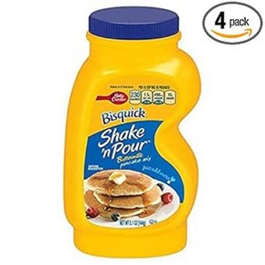 Bisquick Shake n Pou 버터밀크 팬케이크 믹스 5.1oz4개 팩, 4개