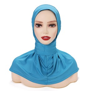 히잡 hijab 여성용 즉석 타이백 버튼 프리미엄 품질 저지 스카프 착용 가능