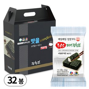 선물용 세트 이반장 365 광천 파래김 조미 도시락 김 32봉