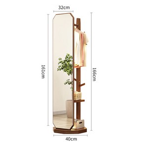 윙커퀸 북유럽 원목 고급형 전신거울 수납 벽 전신 거울 행거 화장대 예쁜 대형 이동식