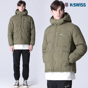 [케이스위스] [(K-SWISS)] 덕다운 버튼 미드 경량 패딩 점퍼