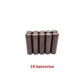 POLENGHI 100% 충전식 리튬 배터리 및 충전기 안전하고 내구성이 뛰어난 진정한 용량 18650 HG2 2200mAh, [06] 10 pcs Battey