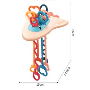 몬테소리 당김 끈 감각 장난감 6 12 개월 아기 실리콘 활동 1 3 세 아기용 교육 개발, 1개