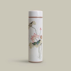 장이 스텐 진공 자개텀블러 연꽃 450ml, 각인X, 한지포장 (+1500), 1개