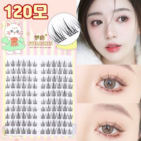 데일리 요정 가닥 인조 속눈썹 자연스러운 연장 10+11+12mm 10줄 120가닥 블랙 C라인, 1개