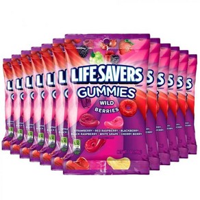 GEEGVV 구미 젤리 LIFE SAVERS 스낵 팩 12개 글루텐 프리 야생 베리 7온스. 어른 아이를 위한 대용량 캔디 버라이어티 과일 구미캔디 벌크박스 아이들 간식을 스낵백입, 198g