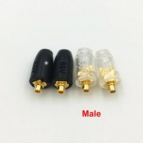 오디오 케이블 어댑터 MMCX 수암 핀 플러그 잭 Shue SE215 SE535 UE900 헤드폰용 DIY 커넥터 1 쌍, 02 Black_02 Female, 1개