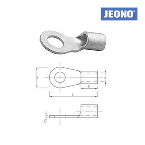 전오전기 전선 압착 단자 터미널 JOR 2.5-K3.5 O형 비절연 2.5SQ 3.5mm 1000개 케이블 커넥터