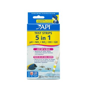 API 5-IN-1 담수 및 염수 수질관리 테스트 스트립 100매, 4-Count, 1개