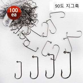 90도 지그훅 볼락바늘 지그헤드 자작채비용 바늘 100개입, 4호, 1개