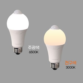 LED 센서전구 센서 램프 벌브 센서등 10W, 벌브센서 10W 전구색(3000K노란빛), 1개