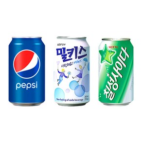 [안녕골목마켓]뚱캔3종_펩시콜라6캔+칠성사이다6캔+밀키스6캔, 1세트, 355ml