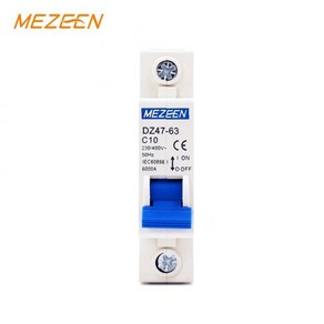 DZ47 MCB 1P 1A 2A 3A 6A 10A 16A 20A 32A 40A 50A 63A 차단 용량 6KA Din 레일 AC 미니어처 회로 차단기, [01] 1, [01] 6A, 1개