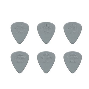 지엠뮤직_세트(6) 던롭피크 44R.60 Nylon STD 0.60mm 나일론 스탠다드 Dunlop PICK (No.6세트), 6개