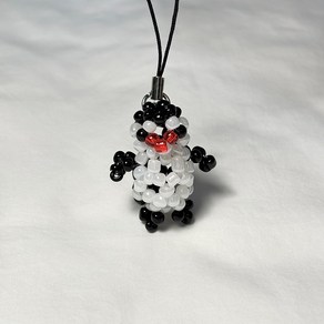 Penguin beads keying 펭귄 비즈 키링, 1개